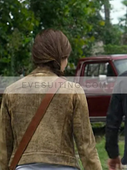 Michelle Monaghan Echoes 2022 Leni and Gina Suede Leather Jacket