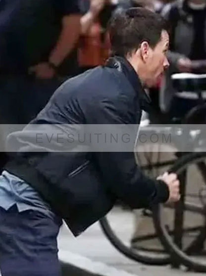 Mike McKenna Movie The Union 2024 Mark Wahlberg Black Cotton Bomber Jacket