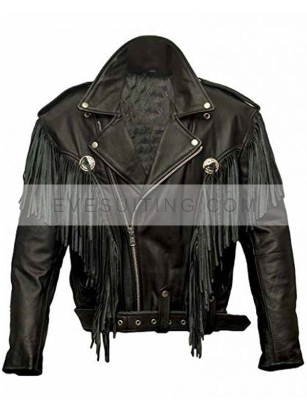 Money Heist Nairobi Fringe Black Leather Jacket