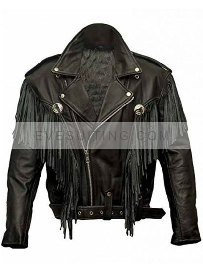 Money Heist Nairobi Fringe Black Leather Jacket