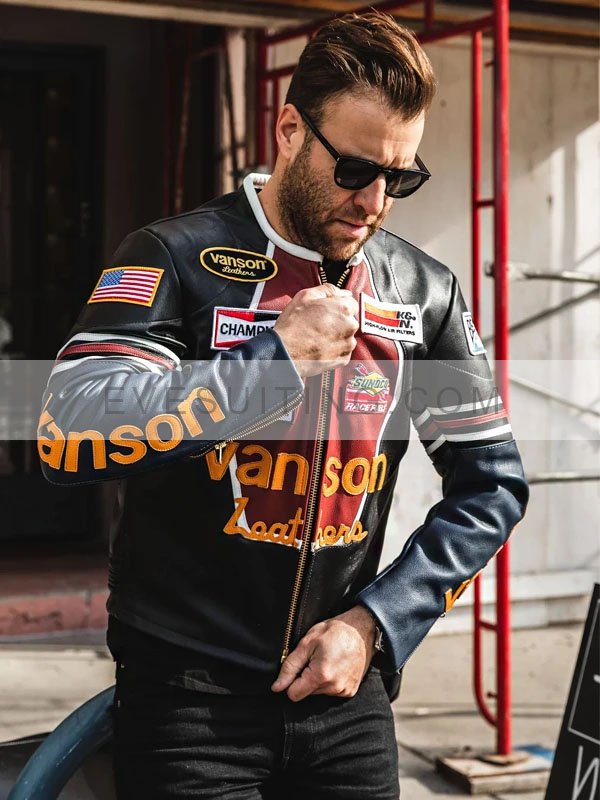 Motorcycle Racing Vanson Star Leather Jacket - Recreation