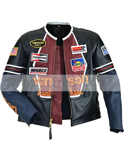 Motorcycle Racing Vanson Star Leather Jacket
