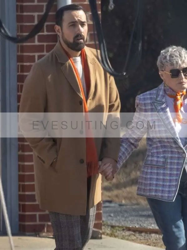 Movie Back in Action 2024 Jamie Demetriou Light Brown Wool Coat