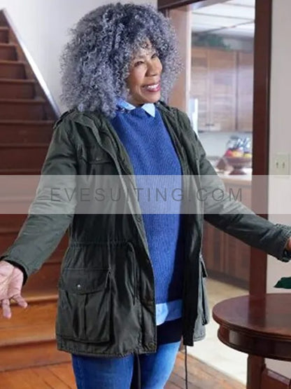 Movie Grandma Donna CrimeTime Freefall 2024 BJ Harrison Hooded Cotton Jacket