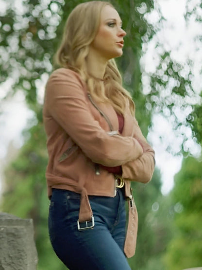 Movie Hustlers Take All 2024 Kyla Burke Pink Leather  Biker Jacket