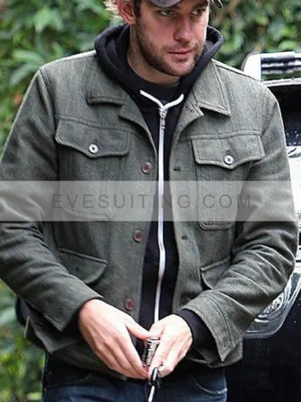 Movie (Imaginary Friends) IF 2024 John Krasinski Grey Wool Jacket