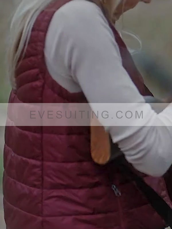 Movie The Red 2024 Angie Milliken Maroon Vest