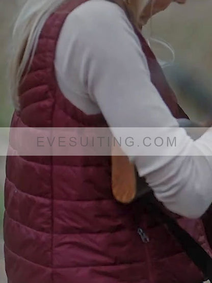 Movie The Red 2024 Angie Milliken Maroon Vest