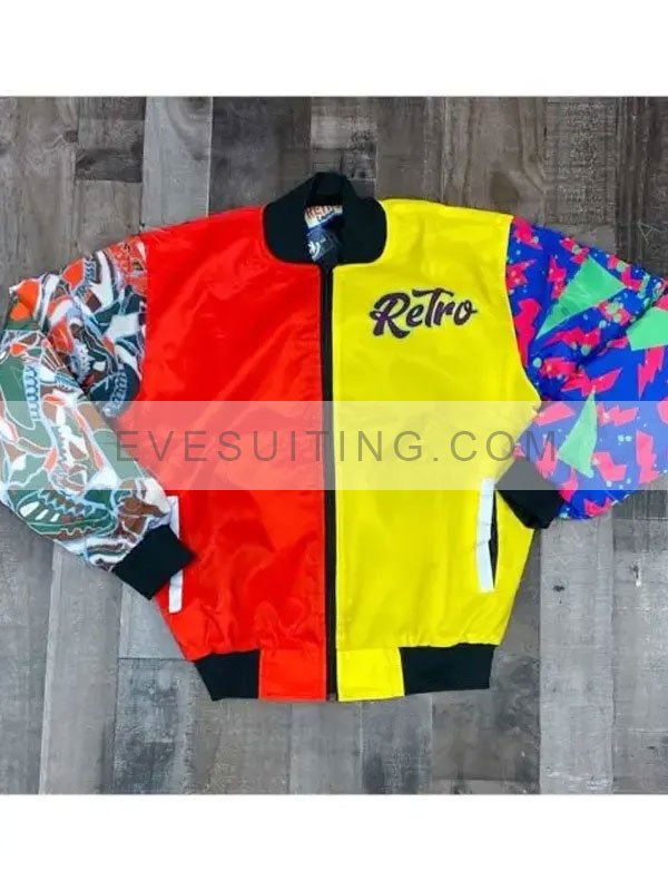 Multicolor What The 5 Retro Varsity Bomber Jacket
