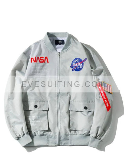 NASA Logo MA-1 Military Patches Windbreaker U.S. Space Bomber Jacket