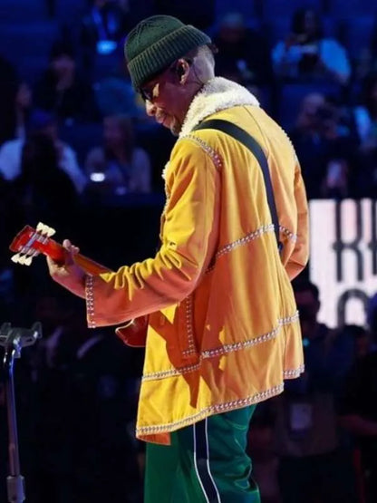 NBA Raphael Saadiq Yellow Leather Jacket
