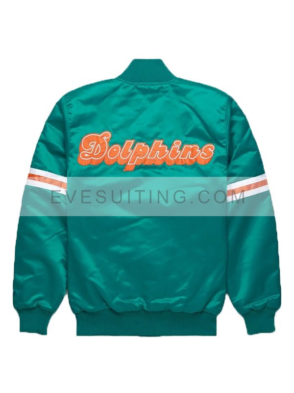 NFL Miami Dolphins Varsity Satin Teal Jacket