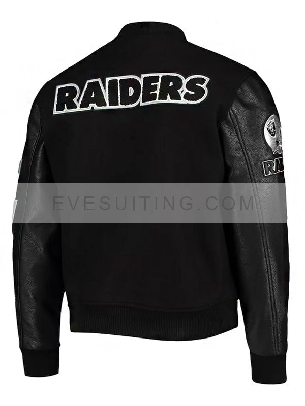 NFL Raiders Las Vegas Black Bomber Varsity Jacket