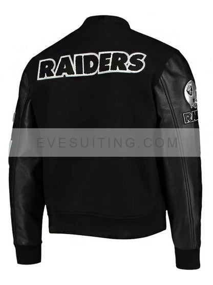 NFL Raiders Las Vegas Black Bomber Varsity Jacket