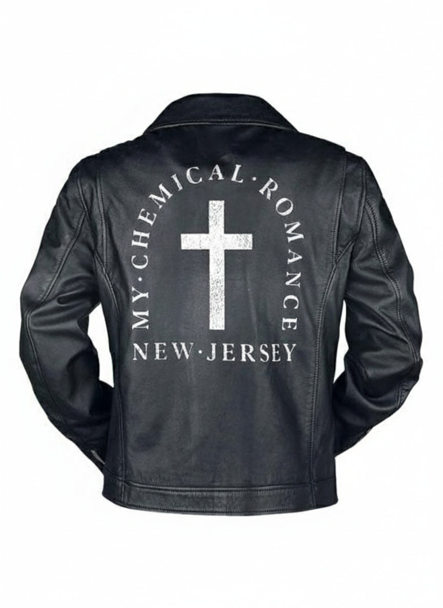 NJ My Chemical Romance Leather Moto Jacket