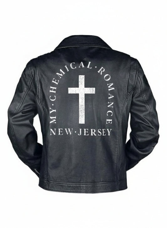 NJ My Chemical Romance Leather Moto Jacket