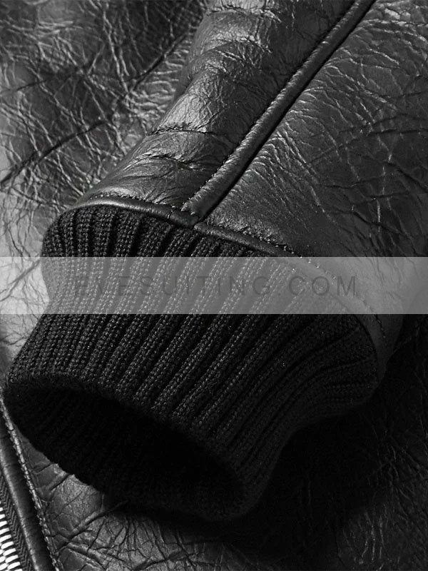 NN07 Rowan Black Leather Trimmed Jacket