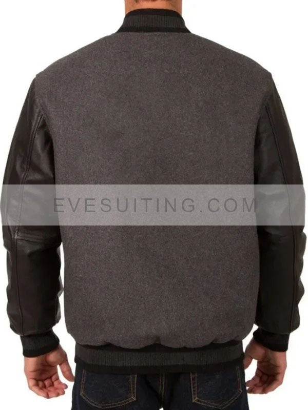 NY Knicks Charcoal and Black Varsity Jacket