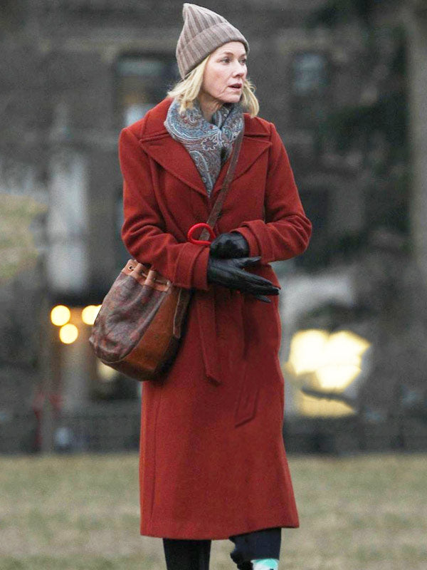 Naomi Watts Movie The Friend 2024 Iris Red Wool Trench Coat