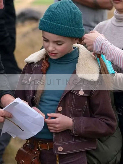 Nell Fisher Bookworm 2024 Mildred Brown Shearling Collar Jacket