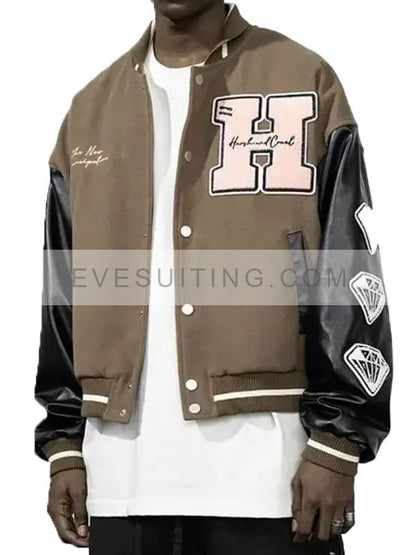 New Century Harsh and Cruel Embroidered Varsity Jacket