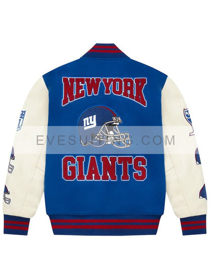 New York Giants OVO Blue And White Varsity Jacket