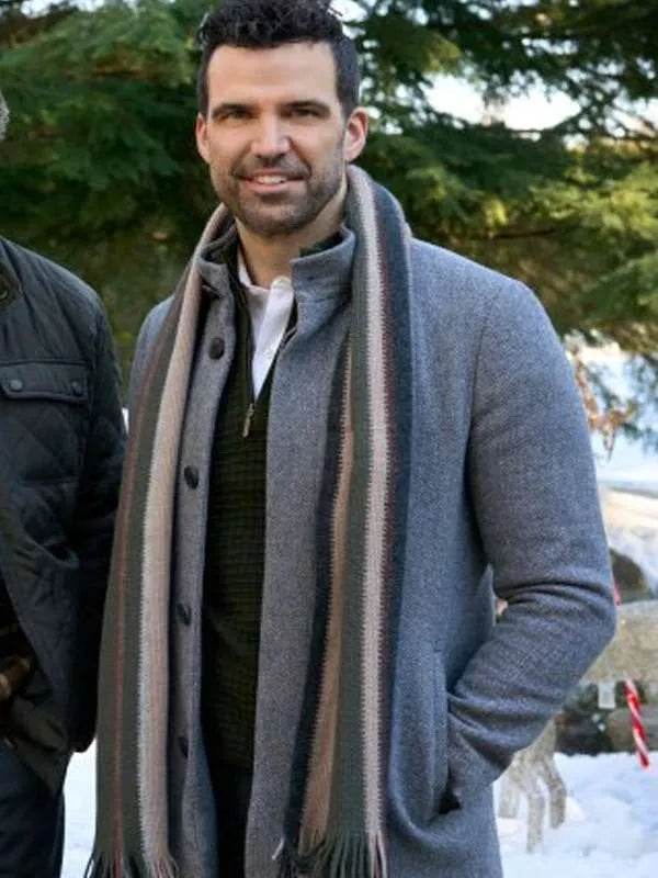 Nick A. Movie Santa Tell Me 2024 Benjamin Ayres Grey Wool Coat