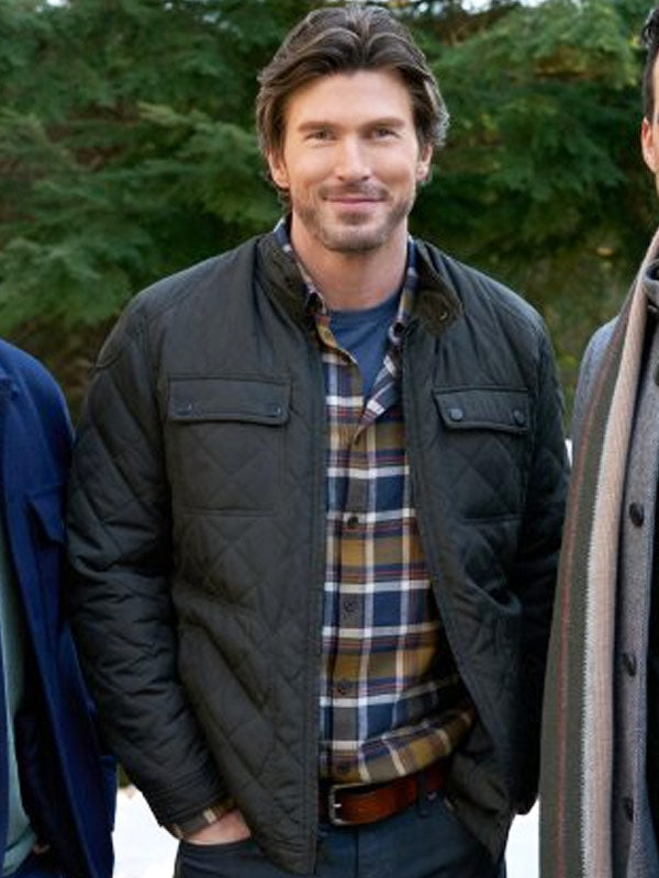 Nick B Movie Santa Tell Me 2024 Christopher Russell Black Quilted Jacket