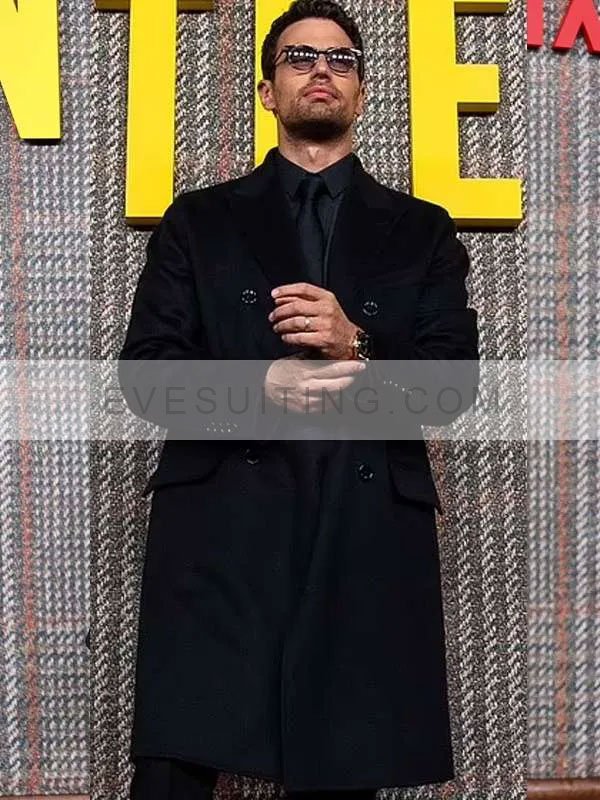 Night Eddie Horniman The Gentlemen 2024 Theo James Premiere Black Trench Coat