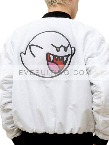 Nintendo Super Mario Boo White Bomber Jacket