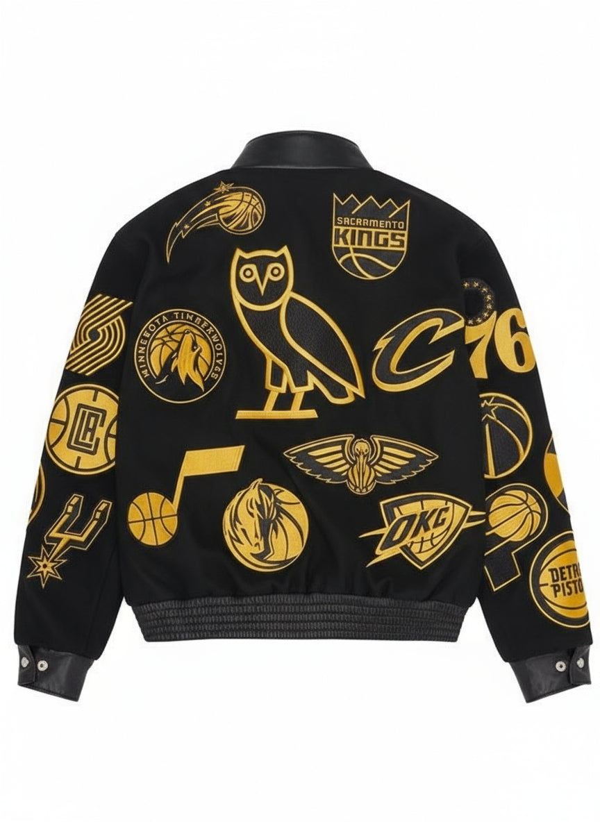 OVO NBA Jeff Hamilton Team Icons Black And Golden Jacket