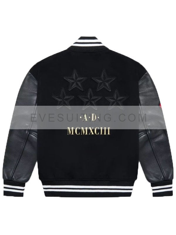 OVO Sotto Sotto 30th Anniversary Varsity Black Wool Jacket