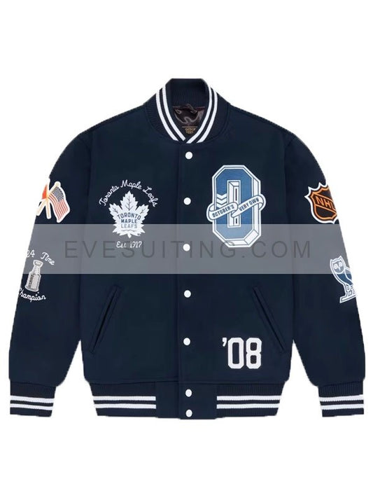 OVO Toronto Maple Leafs Blue Varsity Jacket
