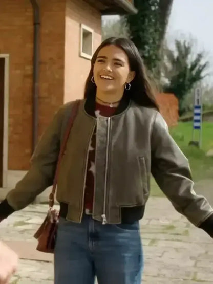 Olivia La Dolce Villa 2025 Brown Bomber Jacket