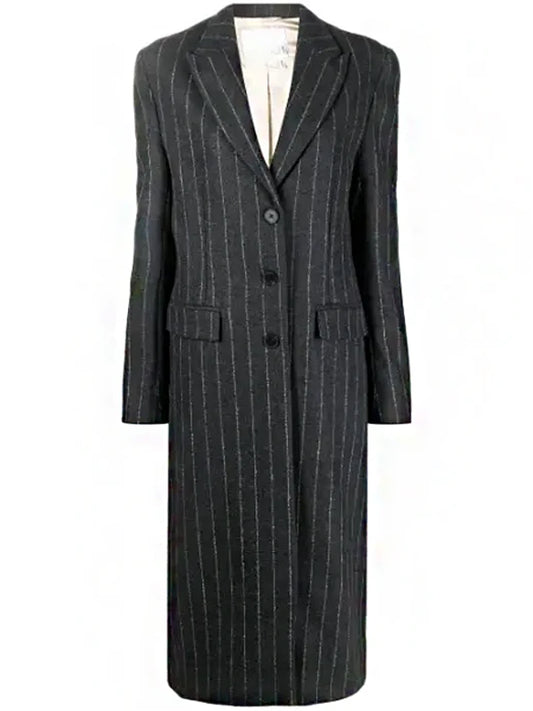 Only Murders In The Building S03 Selena Gomez Pinstripe Coat