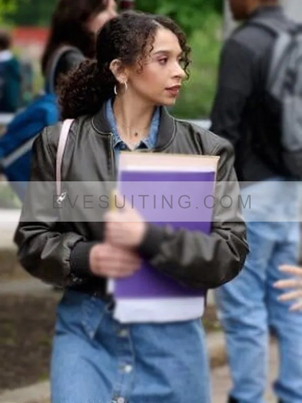 PJ Ellis Movie True Justice Family Ties 2024 Sabrina Saudin Black Bomber Leather Jacket