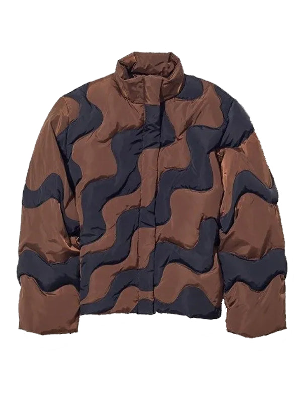 Paloma Wool Hokusai Brown Puffer Jacket