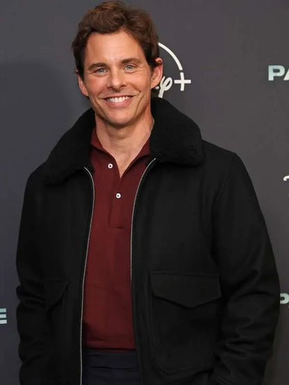 Paradise 2025 James Marsden Black Bomber Jacket