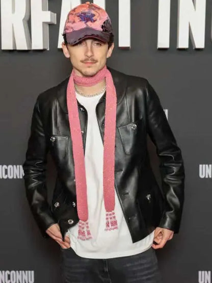 Paris Premiere 2025 Timothee Chalamet Leather Jacket
