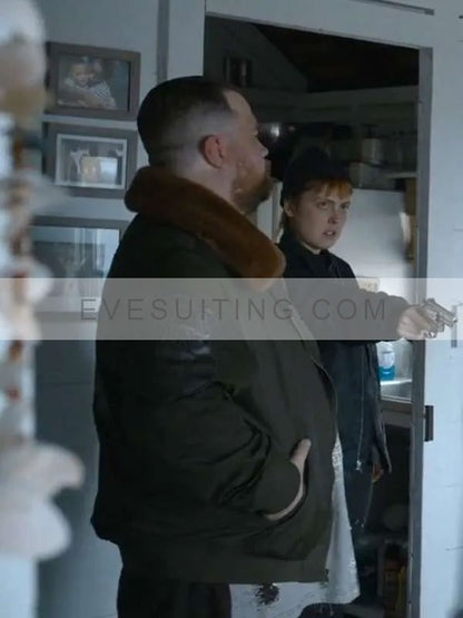 Paul Walter Hauser Shearling Collar Jacket