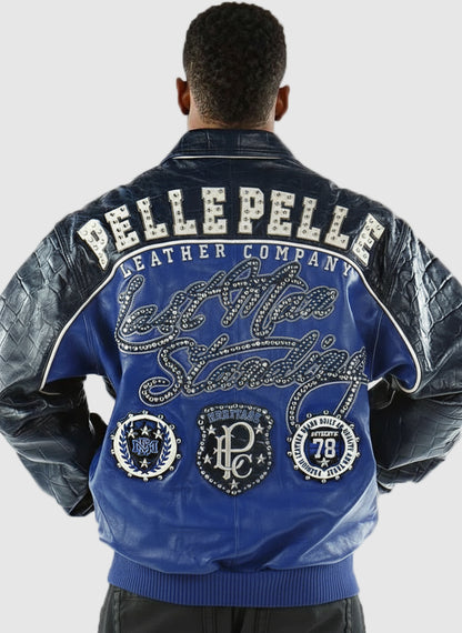 Pelle Pelle Last Man Standing Blue And Black Leather Jacket 