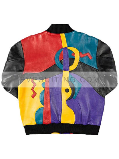 Picasso Plush Multicolor Leather Pelle Pelle Jacket