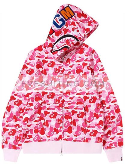 Pink Bape Zipper Hoodie