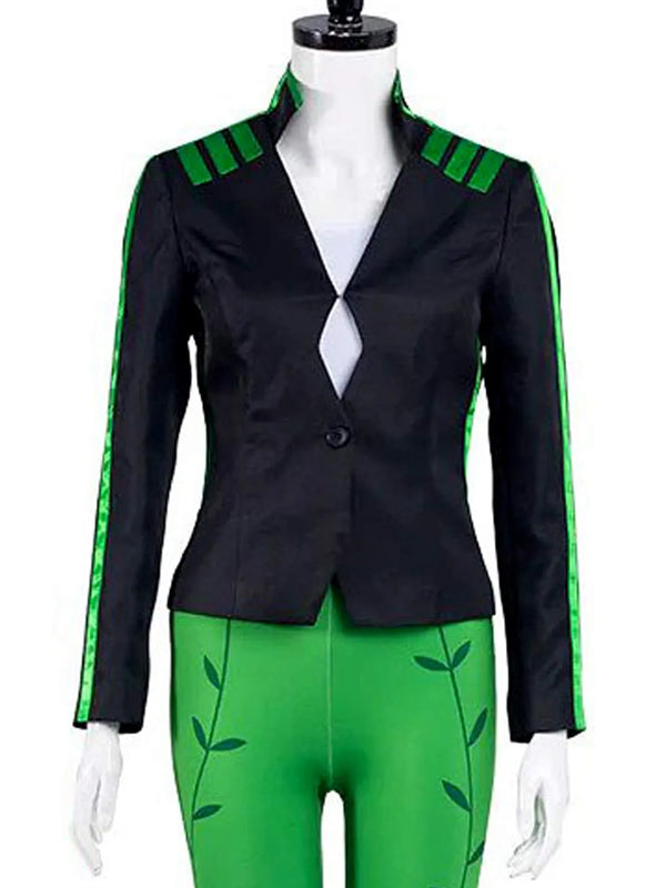 Poison Ivy Harley Quinn Black Leather Jacket