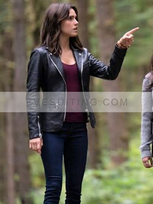 Poppy Drayton Black Motorcycle Leather Jacket