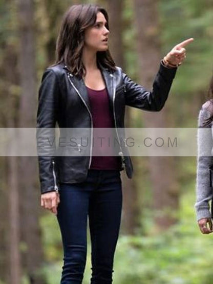 Poppy Drayton Black Motorcycle Leather Jacket