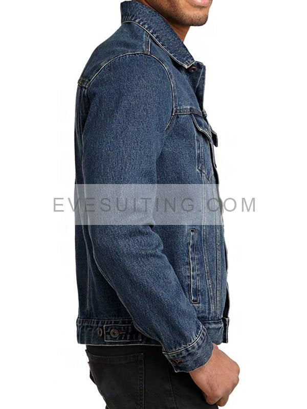 Port Authority Blue Denim Buttoned Jacket