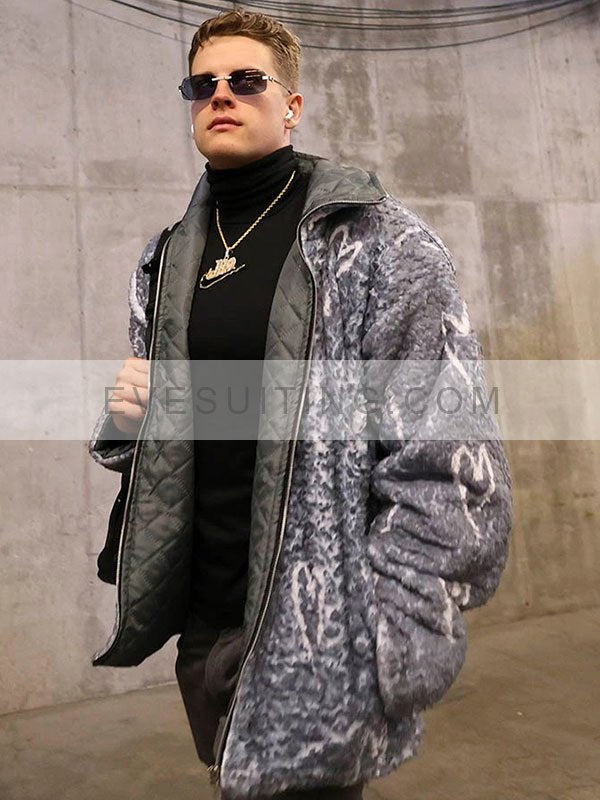 Postgame Joe Burrow Grey Sherpa Heart Jacket