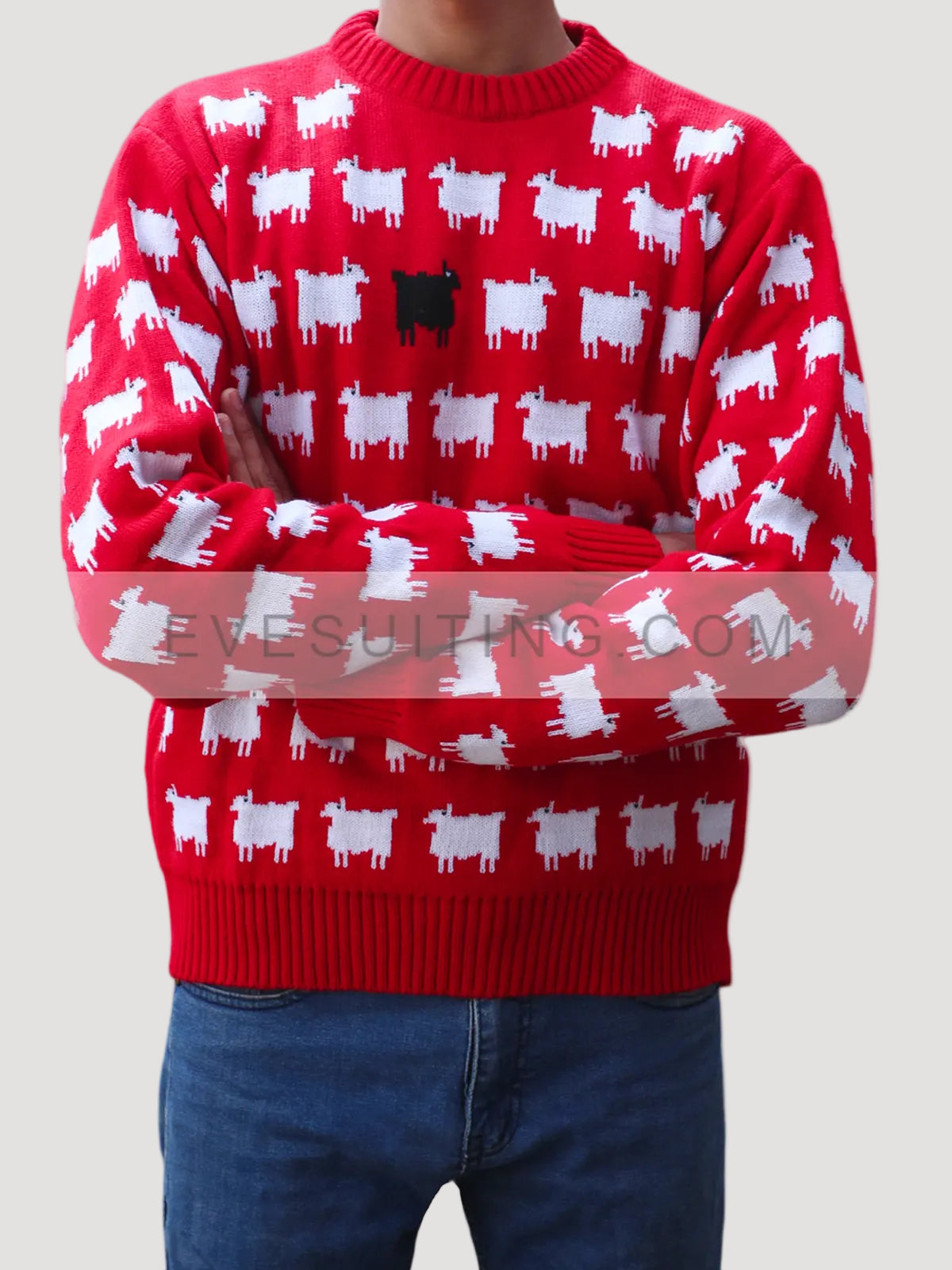 Princess Diana Sheep Red Sweater For Men