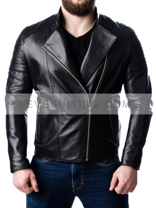 Quilted Motorcycle Leather Jacket
